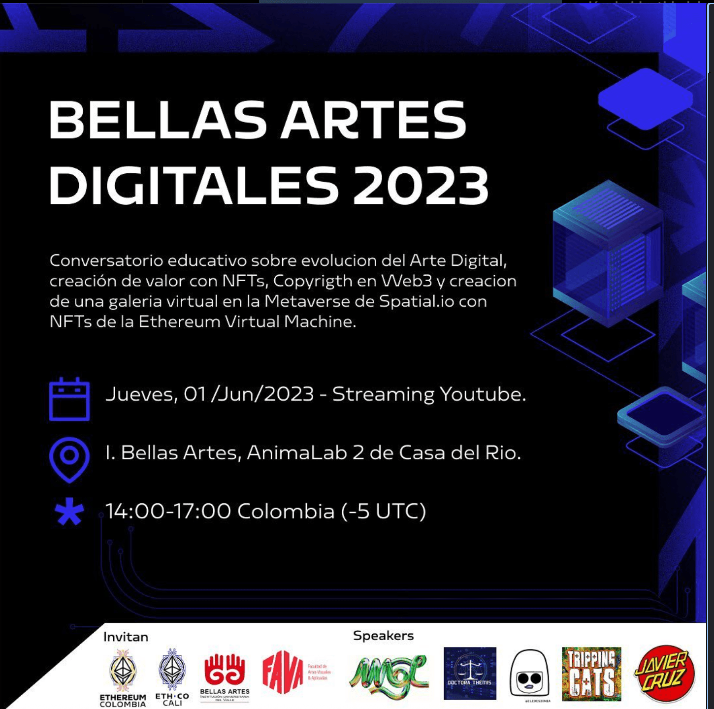 Workshop: Digital Art Colombia en Cali, Medellin y Bogota.